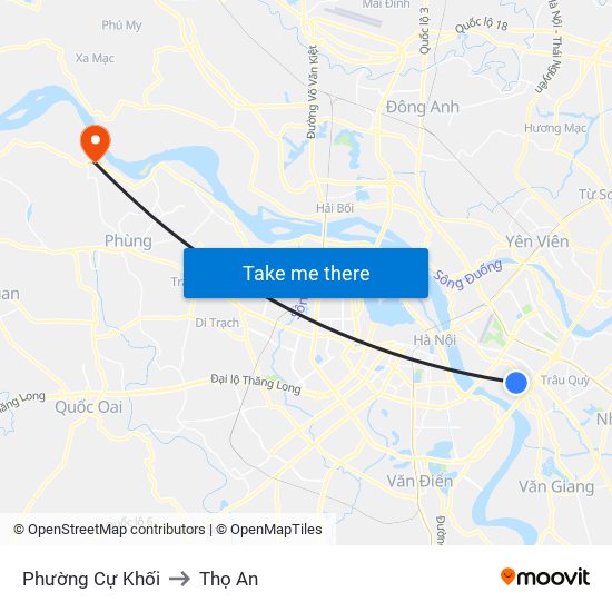 Phường Cự Khối to Thọ An map