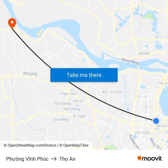 Phường Vĩnh Phúc to Thọ An map