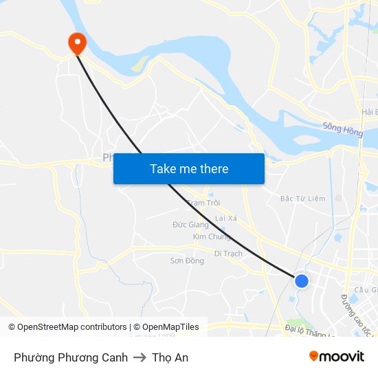 Phường Phương Canh to Thọ An map