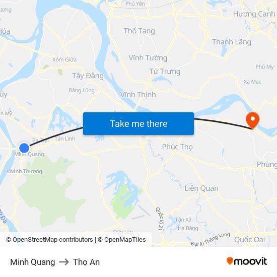 Minh Quang to Thọ An map
