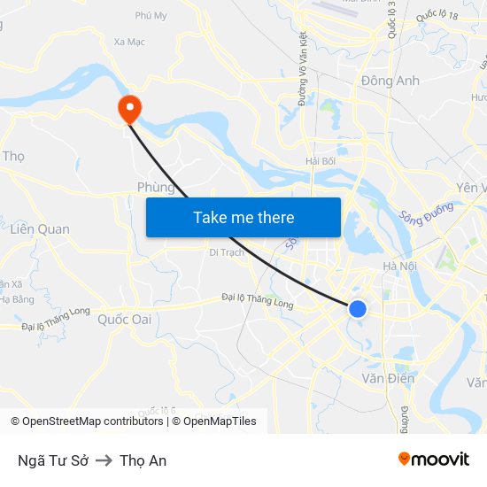 Ngã Tư Sở to Thọ An map