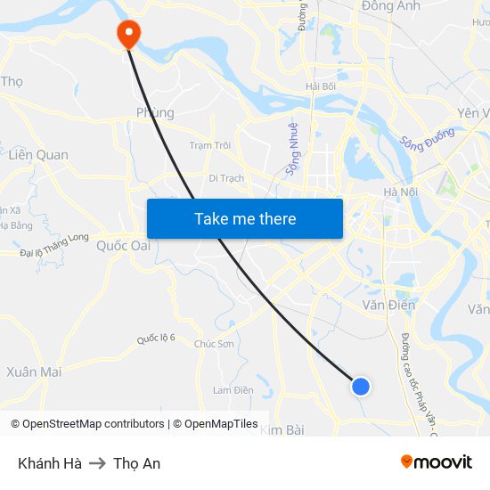 Khánh Hà to Thọ An map