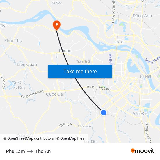 Phú Lãm to Thọ An map