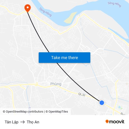 Tân Lập to Thọ An map