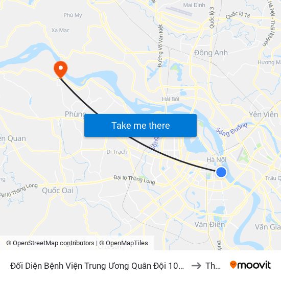 Đối Diện Bệnh Viện Trung Ương Quân Đội 108 - Trần Hưng Đạo to Thọ An map