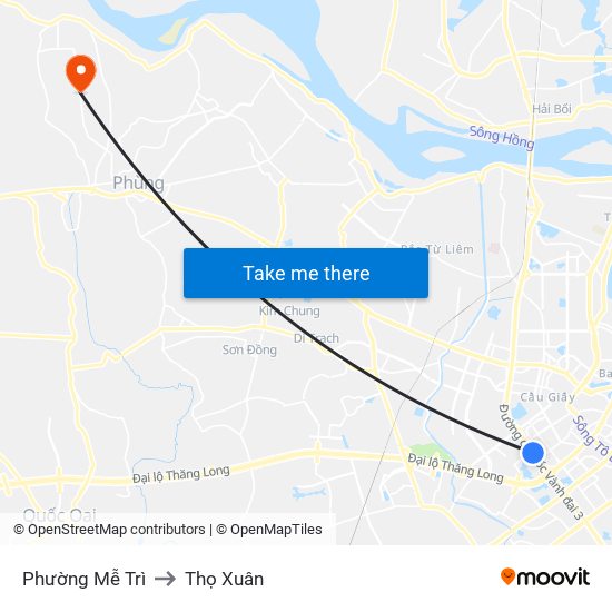 Phường Mễ Trì to Thọ Xuân map