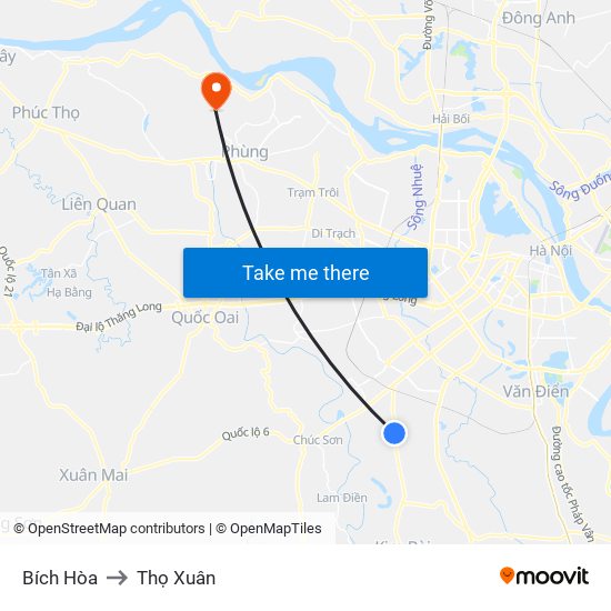 Bích Hòa to Thọ Xuân map