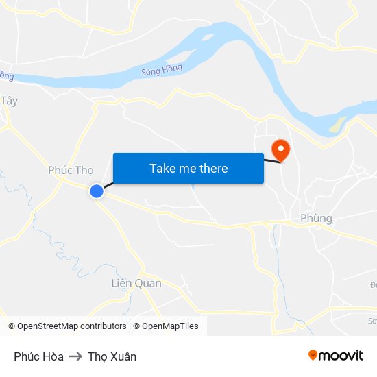 Phúc Hòa to Thọ Xuân map