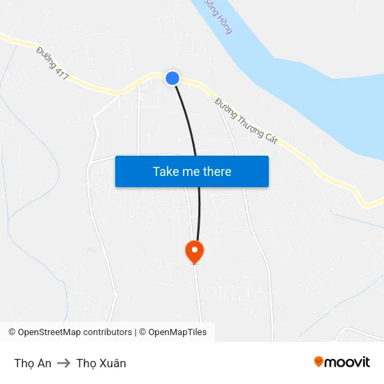 Thọ An to Thọ Xuân map