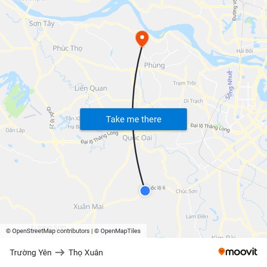Trường Yên to Thọ Xuân map