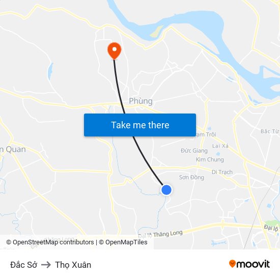 Đắc Sở to Thọ Xuân map