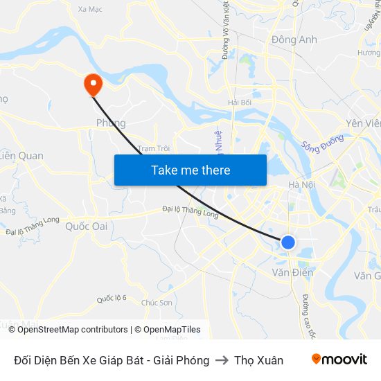 Đối Diện Bến Xe Giáp Bát - Giải Phóng to Thọ Xuân map