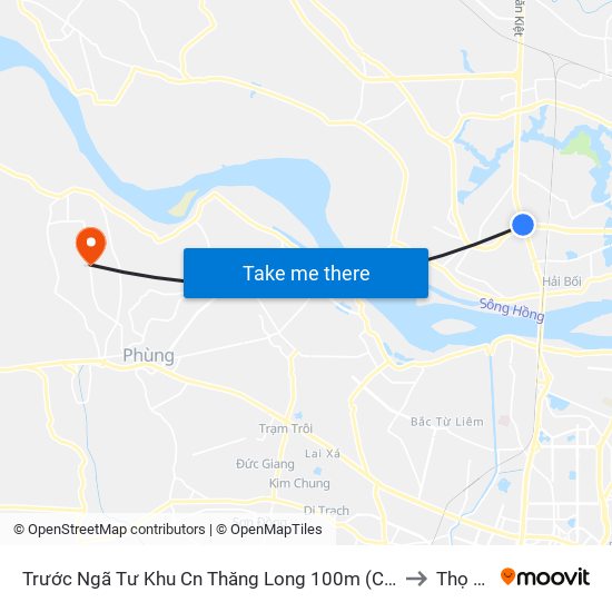 Trước Ngã Tư Khu Cn Thăng Long 100m (Chiều Nội Bài - Hà Nội) to Thọ Xuân map