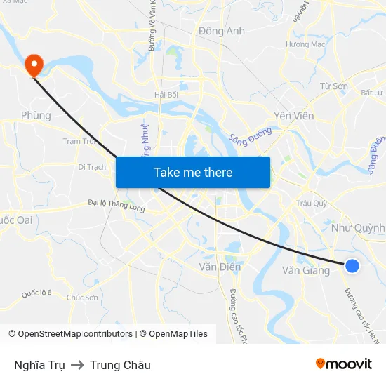 Nghĩa Trụ to Trung Châu map