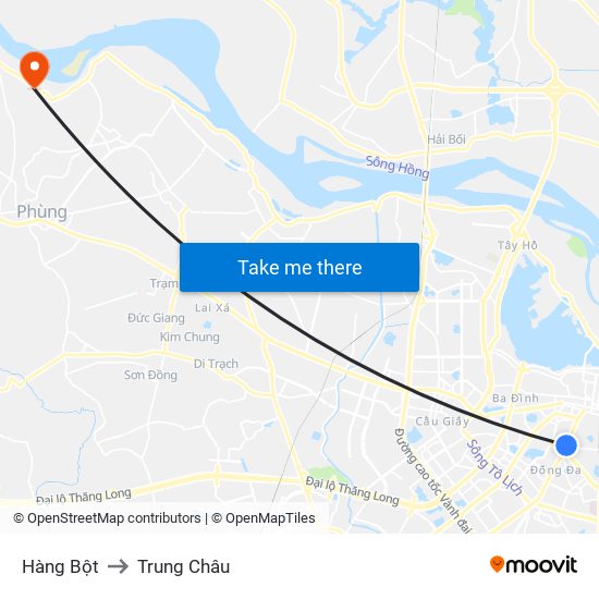 Hàng Bột to Trung Châu map