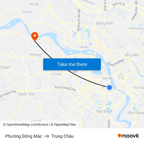 Phường Đống Mác to Trung Châu map