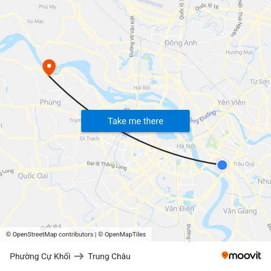 Phường Cự Khối to Trung Châu map