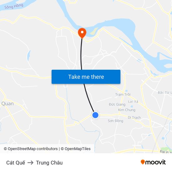 Cát Quế to Trung Châu map