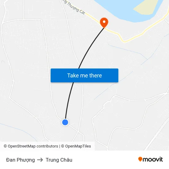 Đan Phượng to Trung Châu map