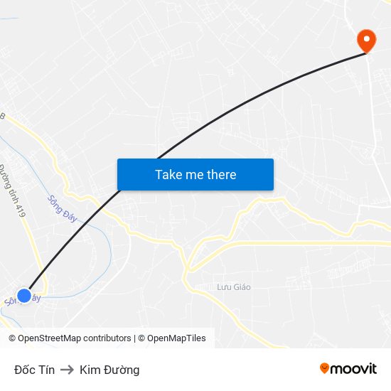 Đốc Tín to Kim Đường map