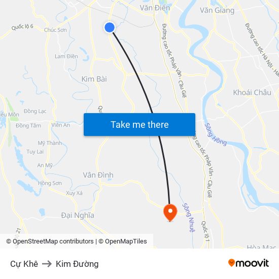 Cự Khê to Kim Đường map