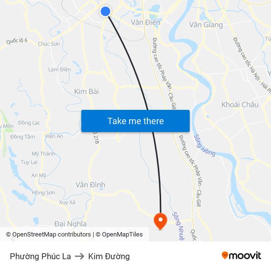 Phường Phúc La to Kim Đường map