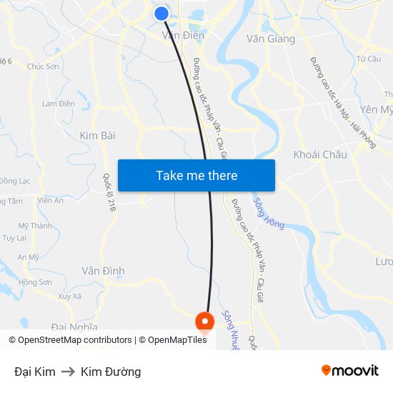 Đại Kim to Kim Đường map