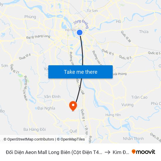 Đối Diện Aeon Mall Long Biên (Cột Điện T4a/2a-B Đường Cổ Linh) to Kim Đường map