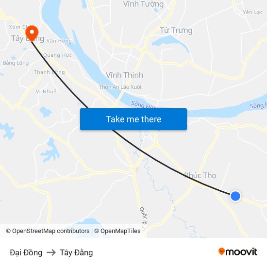 Đại Đồng to Tây Đằng map