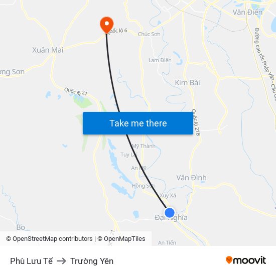 Phù Lưu Tế to Trường Yên map