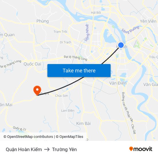 Quận Hoàn Kiếm to Trường Yên map