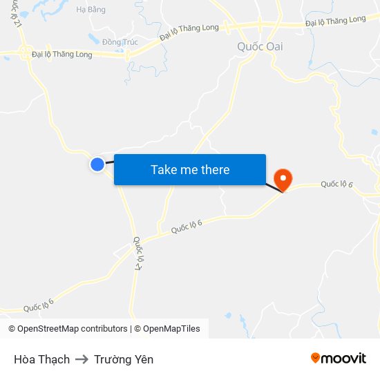 Hòa Thạch to Trường Yên map