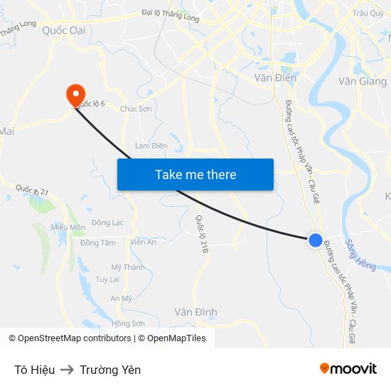 Tô Hiệu to Trường Yên map