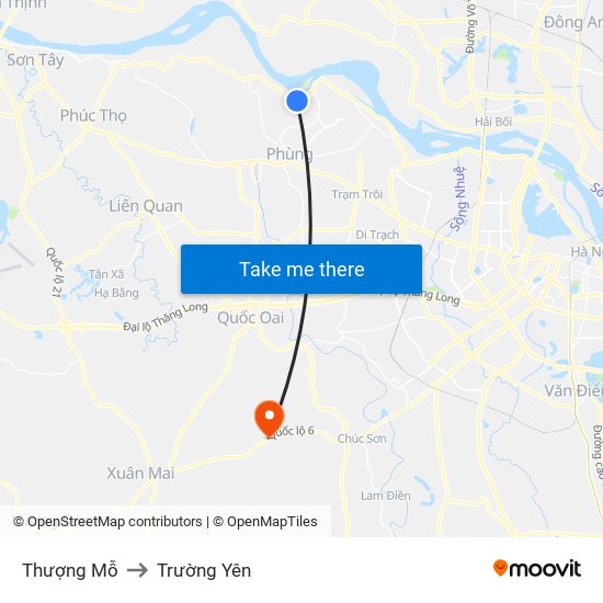 Thượng Mỗ to Trường Yên map