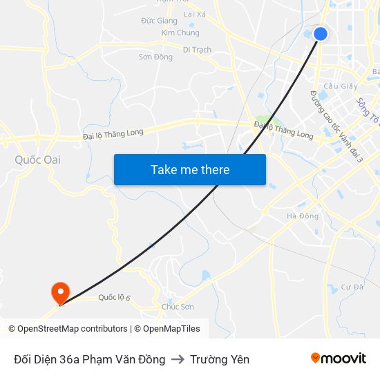 Đối Diện 36a Phạm Văn Đồng to Trường Yên map