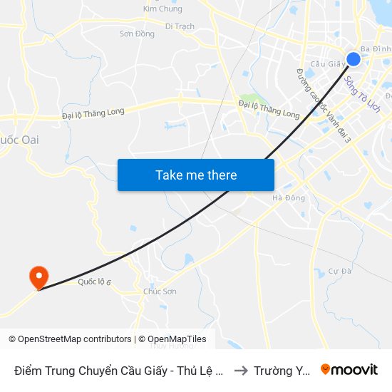 Điểm Trung Chuyển Cầu Giấy - Thủ Lệ 02 to Trường Yên map