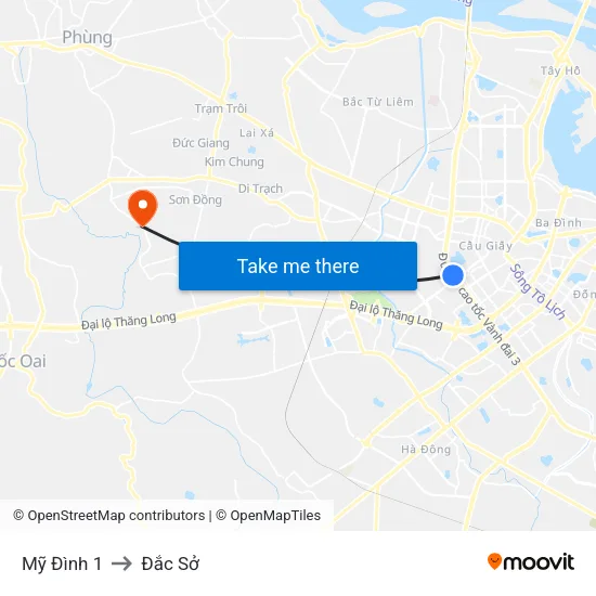 Mỹ Đình 1 to Đắc Sở map