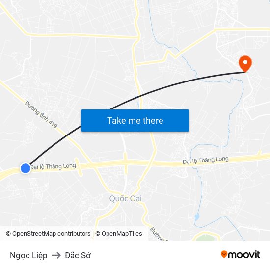 Ngọc Liệp to Đắc Sở map