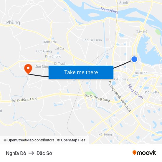 Nghĩa Đô to Đắc Sở map