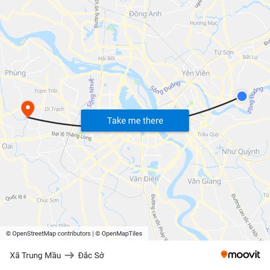 Xã Trung Mầu to Đắc Sở map