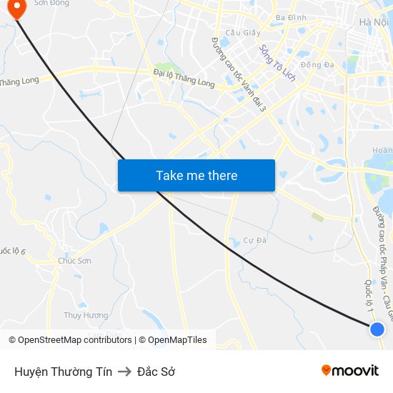 Huyện Thường Tín to Đắc Sở map