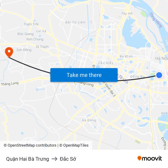 Quận Hai Bà Trưng to Đắc Sở map