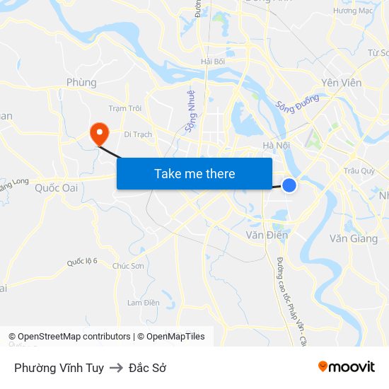 Phường Vĩnh Tuy to Đắc Sở map