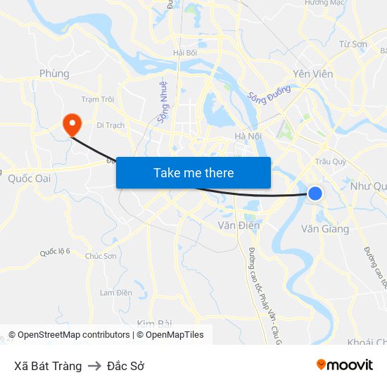 Xã Bát Tràng to Đắc Sở map