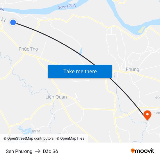 Sen Phương to Đắc Sở map