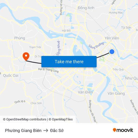 Phường Giang Biên to Đắc Sở map