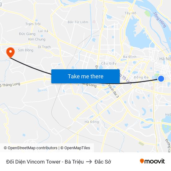 Đối Diện Vincom Tower - Bà Triệu to Đắc Sở map