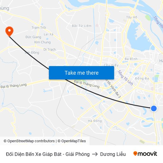 Đối Diện Bến Xe Giáp Bát - Giải Phóng to Dương Liễu map