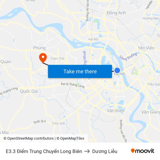 E3.3 Điểm Trung Chuyển Long Biên to Dương Liễu map