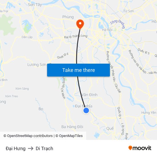 Đại Hưng to Di Trạch map